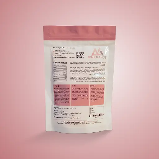 Back label showing nutritional information and usage